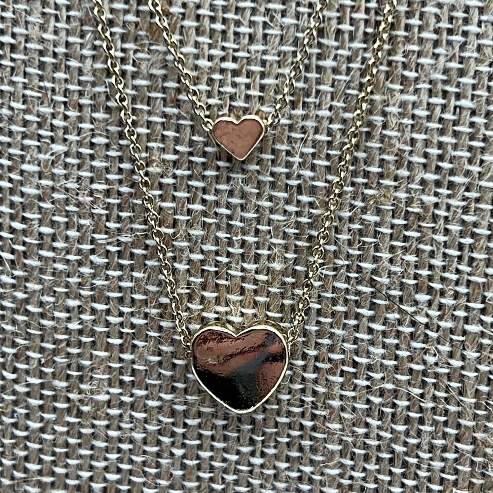 Double Chain Heart Necklace.